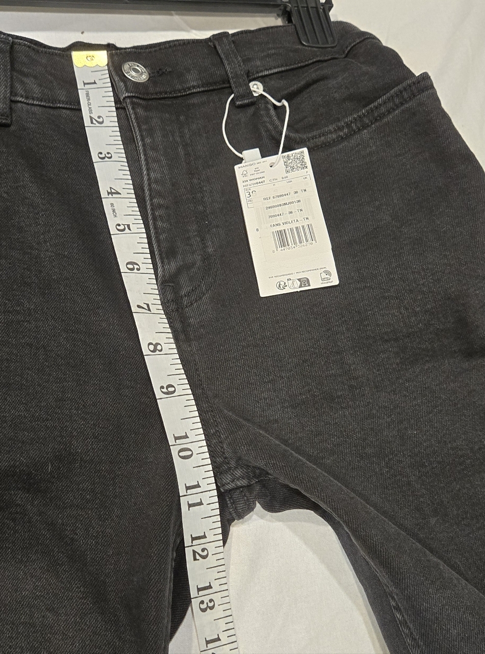 MWT MNG Jeans Collections Flare Color Black Size 38 - Picture 7 of 14